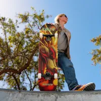 Orange Gold 'Chinese Year of the Dragon 2024' Skateboard