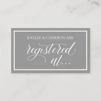 Wedding Registry - Registered At Cards - Gray