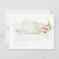 Wildflower Wedding Watercolor Thank You Gold ID954