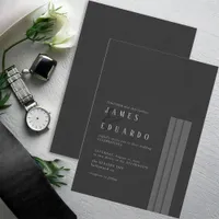 Tailored Black & White Wedding ID1090 Invitation