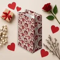 Cute Red Father Son Heart Pattern Small Gift Bag
