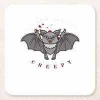 Tis The Season To Be Creepy Square Paper Coaster