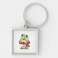 Mushroom Frog Goblincore Mycology Creative Style Keychain