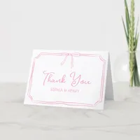 Handwritten Wedding Thank You Cards Elegant Bow 