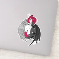 Gemini Angel Demon Black Red Anime Cartoon Sticker