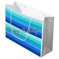 Blue and Green Ocean Shades, Striped Large Gift Bag