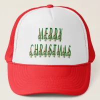 Merry Christmas Candle Font Trucker Hat