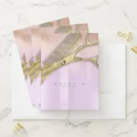 Sheen and Shears Hair Stylist Gold/Orchid ID814 Pocket Folder