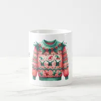 1st Place Winner Ugly Sweater Contest Pink Green Coffee Mug