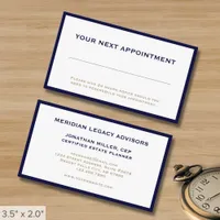 Simple Professional Appointment Reminder Cards