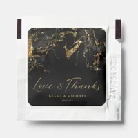 Marble Glitter Wedding Black Gold ID644 Hand Sanitizer Packet