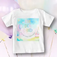 Sweet pastel onederland watercolor 1st Birthday  Baby T-Shirt