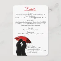  Romantic Parisian Red Umbrella  Love Silhouette Enclosure Card