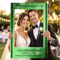 Elegant 55th Emerald Wedding Anniversary Selfie Frame