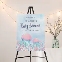 Coral Blue Under The Sea Baby Shower Welcome Sign