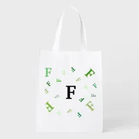 Polyester Bag - Jumbled Letters in Greens