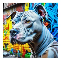 Colorful Urban Graffiti Street Art Pitbull Lover