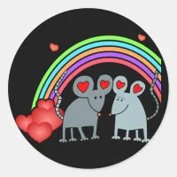 Mice in Love Valentines Classic Round Sticker