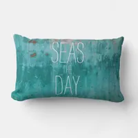 Seas The Day Turquoise Rust Lumbar Pillow