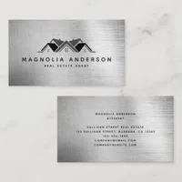 Real Estate Agent Silver Foil Business Card