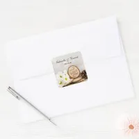 Rustic White Daisy Woodland Wedding Envelope Seals