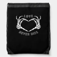 Skeleton Heart Hands Funny & Classic Drawstring Bag