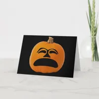 Jack o' Lantern Unhappy Face, Halloween Pumpkin Card