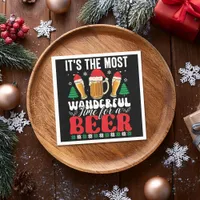 It's The Most Wonderful Time For A Beer Christmas Paper Guest Towels