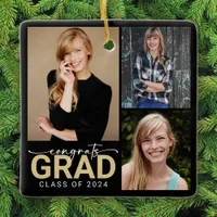 Congrats Grad Graduation Photo Keepsake Ceramic Ornament