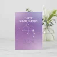 Zodiac Sign Aries Lavender Flat Card