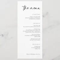 Modern Handwriting Elegant Wedding Dinner Menu