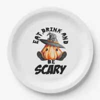 Eat Drink And Be Scared Retro Cool Paper Plates