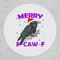 Funny Crow Christmas Classic Vintage Style Patch