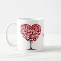 Happy Valentine's Day Red Hearts Tree Coffee Mug
