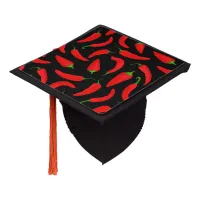 Chili Peppers Black Red Hot and Spicy Graduation Cap Topper