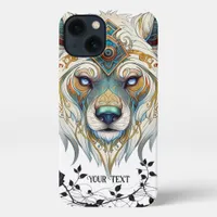 Native American Spiritual Wolf Paper Plate iPhone 13 Case