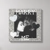 Gray and White Marry Me Couple's Photo Wall Art