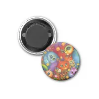 Colorful Crazy Kitty Cat Kitten Collage Magnet