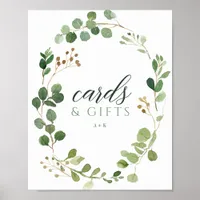 Wedding Eucalyptus Greenery Cards & Gifts Sign