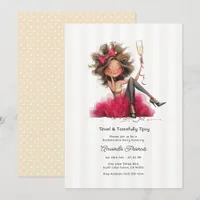 Tinsel & Tastefully Tipsy Christmas Bachelorette Invitation