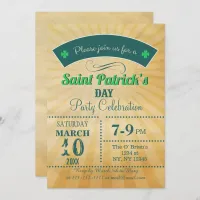 Retro Rustic Vintage St Patricks day Party Invitation