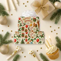 Festive Birthday Christmas Wrapping Paper