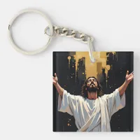 Jesus Christ Our Savior | Black and Gold Keychain