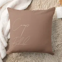 Custom Camp Bride Mocha Mousse Throw Pillow