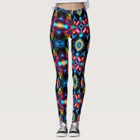 Neon Starburst Kaleidoscope Leggings