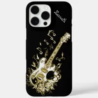 Golden Guitar Melody in Motion iPhone 16 Pro Max Case