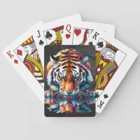 Reflection of Tiger Drinking Water Poker Cards