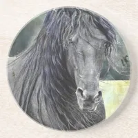 Friesian Stallion Drink Coaster
