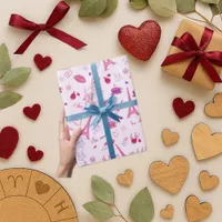 Parisian Pink Eiffel Tower Love Icon Wrapping Paper