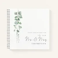 Eucalyptus New Mr Mrs Name Wedding Guest Book